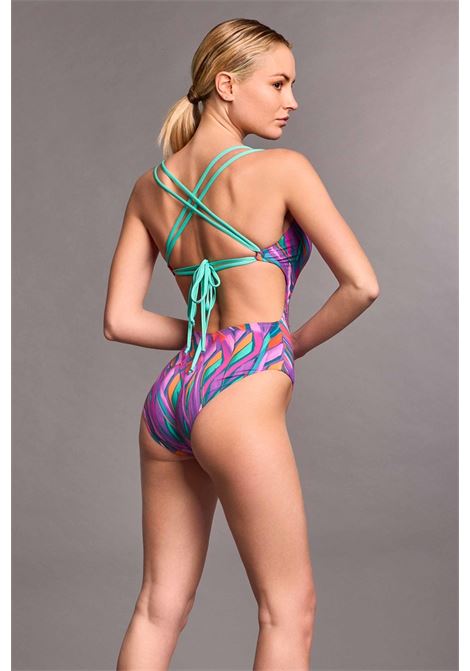costume intero incrocio retro VACANZE ITALIANE | VI25-077VERDE MULTI